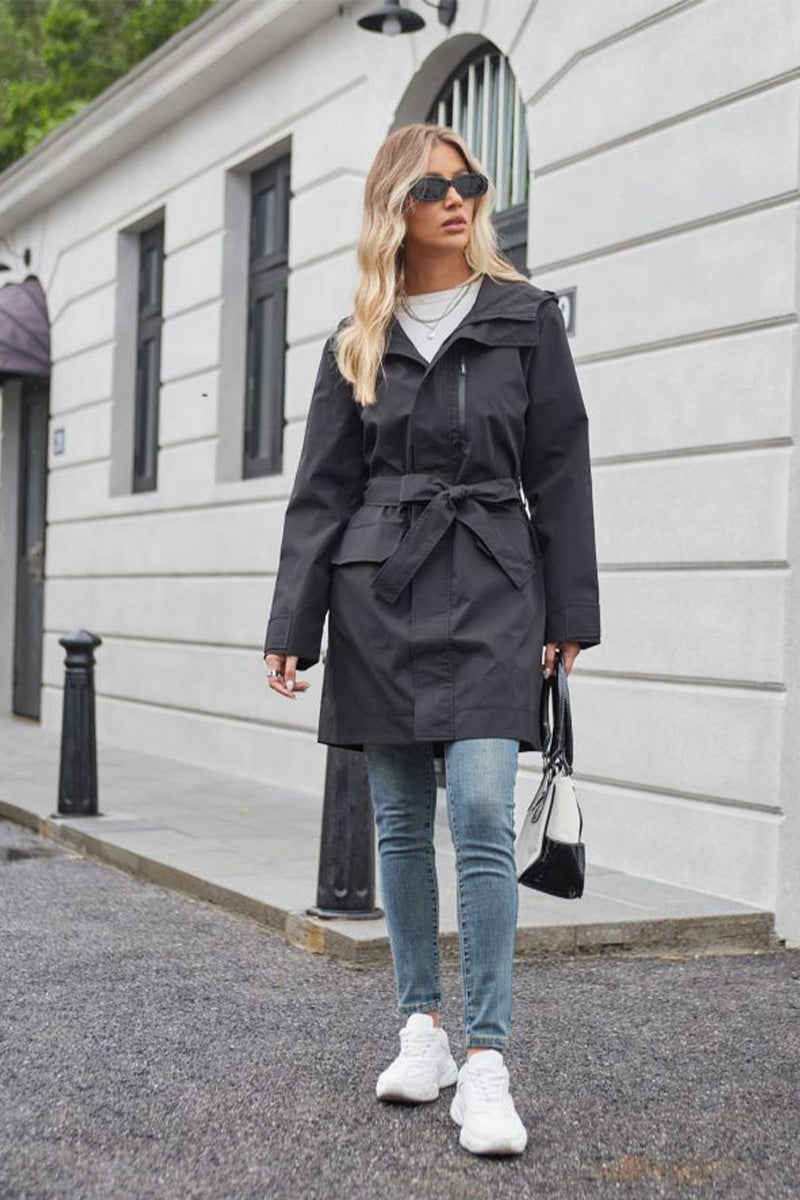 Water-Resistant Windbreaker Trench Jacket - - DYAVOR®