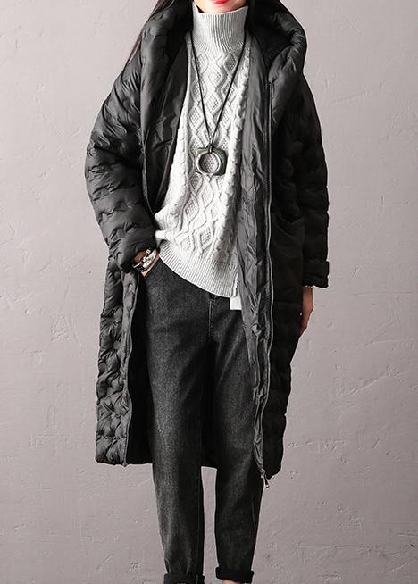 Warm Plus Size Winter Coats Black Hooded Zippered Parkas For Women - - DYAVOR®