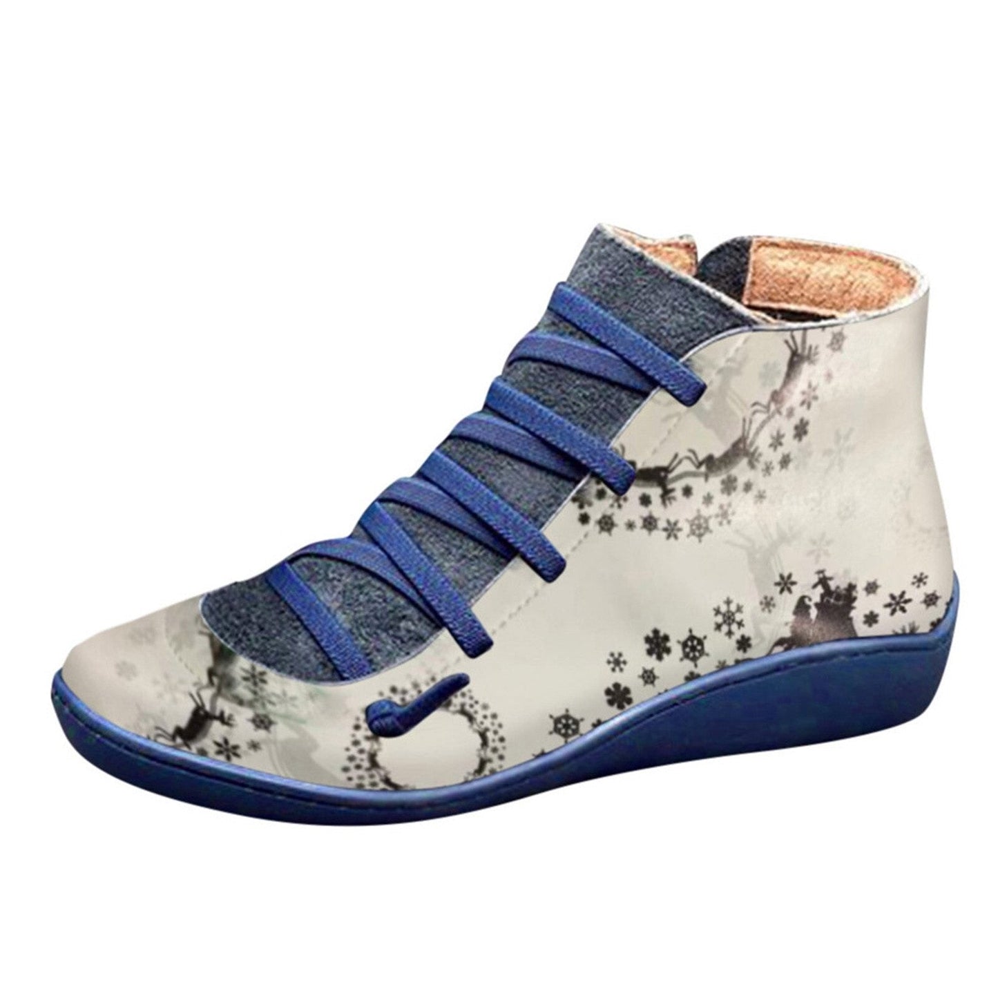 Groovywish Women Boots Leather Chrismas Santa Orthopedic Shoes - - DYAVOR®