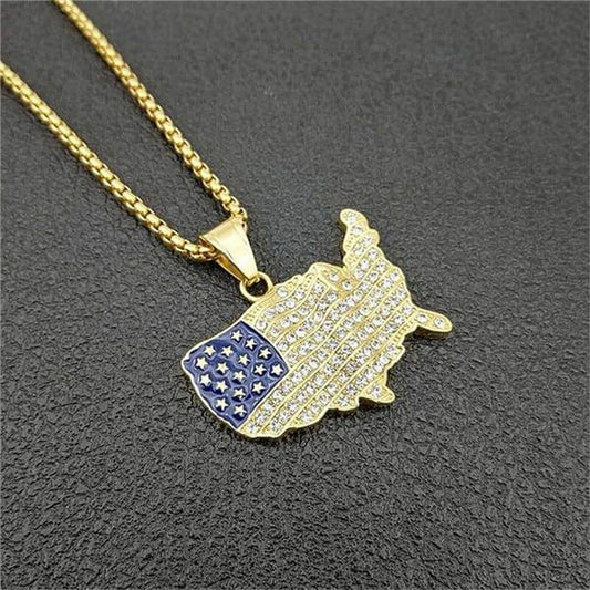 4th of July Necklace - American Flag - 4th of July Necklace - American Flag - DYAVOR®