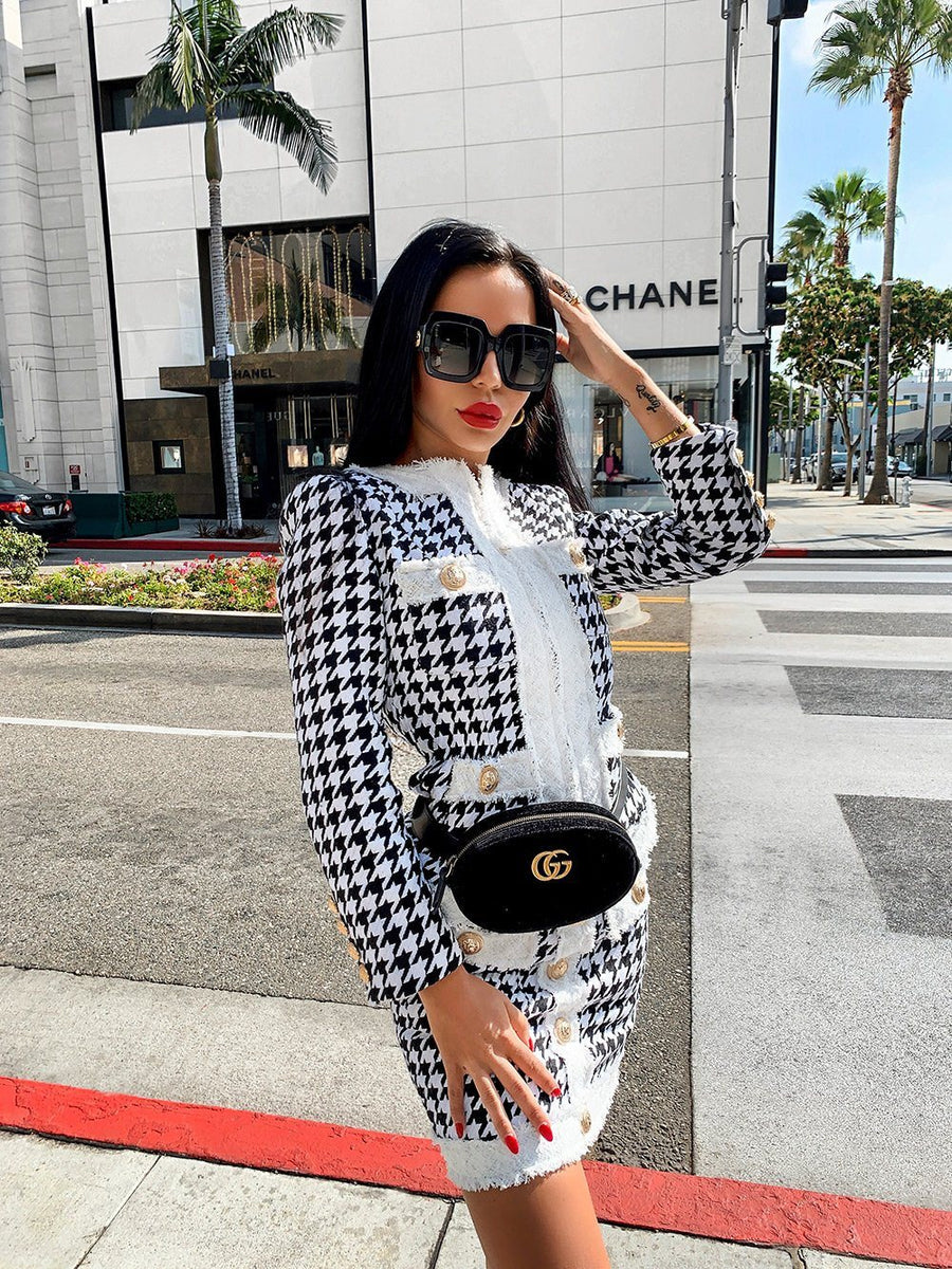Houndstooth Two-piece Set - - DYAVOR®