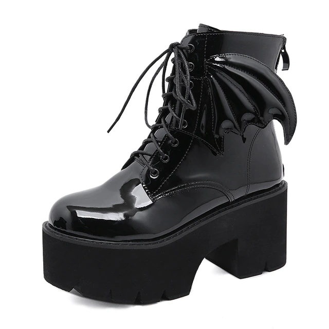 Archy Womens Angel Wing Patent Leather Ankle Booties - Booties - DYAVOR®