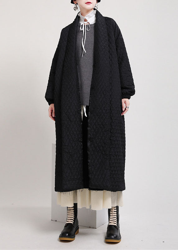 Art Black Oversized Side Open Fine Cotton Filled Puffers Coats Winter - Down Jackets - DYAVOR®