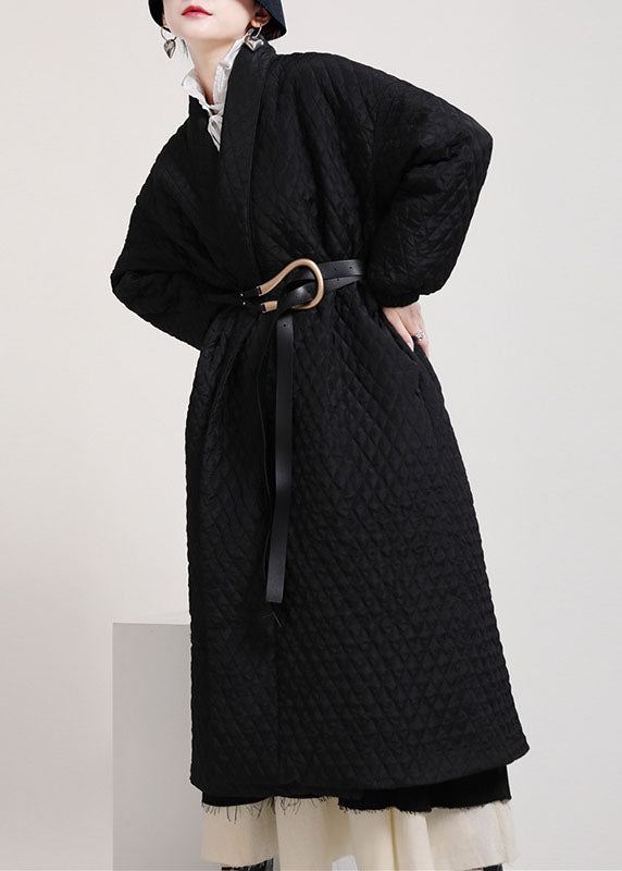 Art Black Oversized Side Open Fine Cotton Filled Puffers Coats Winter - Down Jackets - DYAVOR®