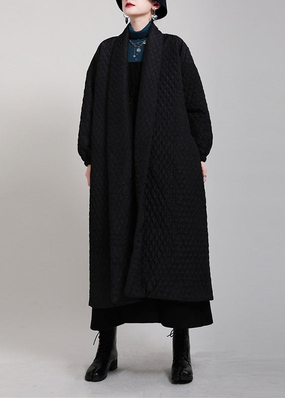 Art Black Oversized Side Open Fine Cotton Filled Puffers Coats Winter - Down Jackets - DYAVOR®