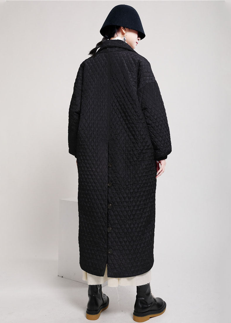 Art Black Oversized Side Open Fine Cotton Filled Puffers Coats Winter - Down Jackets - DYAVOR®