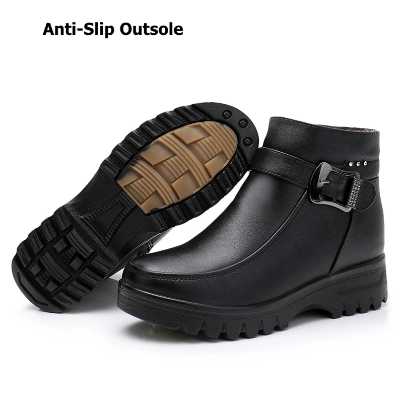 GRW Orthopedic Women Ankle Boots Arch Support Warm Waterproof Genuine Leather Fashion - - DYAVOR®