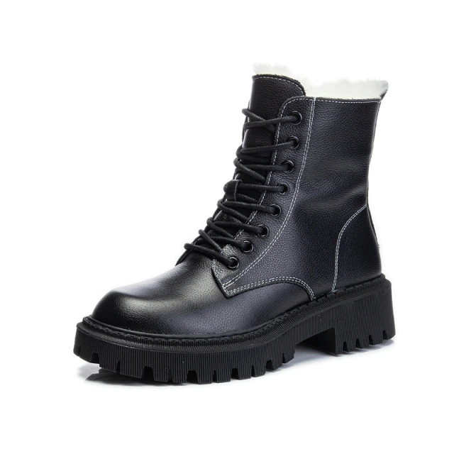 Balin Women's Warm Wool Leather Black Boots - Boots - DYAVOR®