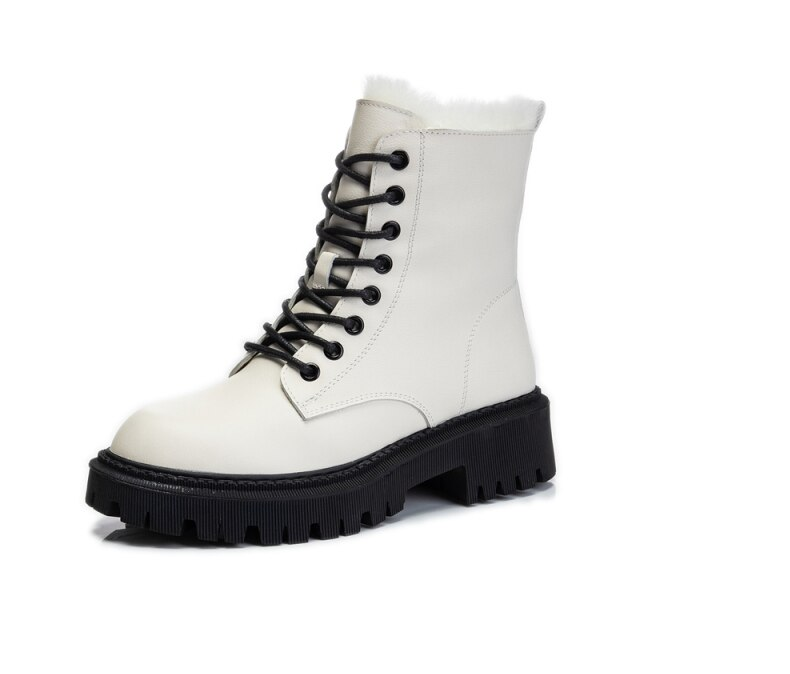 Balin Women's Warm Wool Leather Black Boots - Boots - DYAVOR®