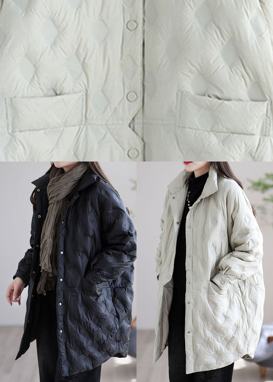 Beautiful Beige Button Warm Casual Winter Duck Down Jackets - Down Jackets - DYAVOR®