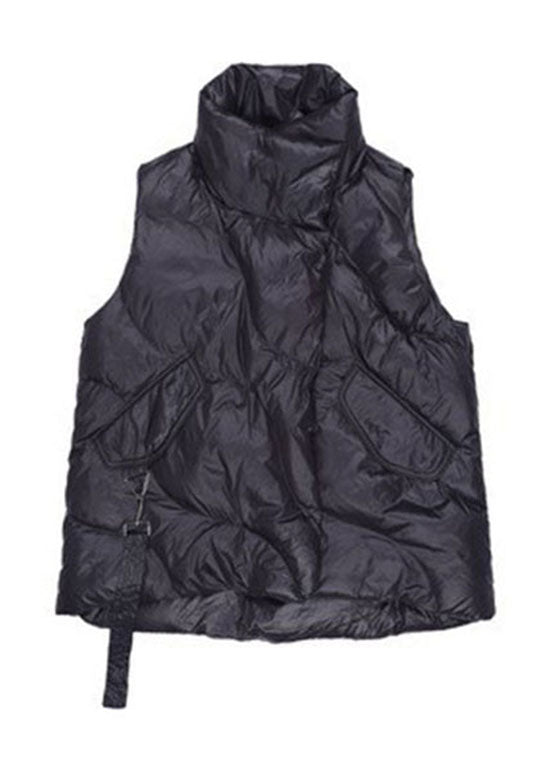 Beautiful Black Peter Pan Collar zippered Duck Down Winter down vest - vests - DYAVOR®