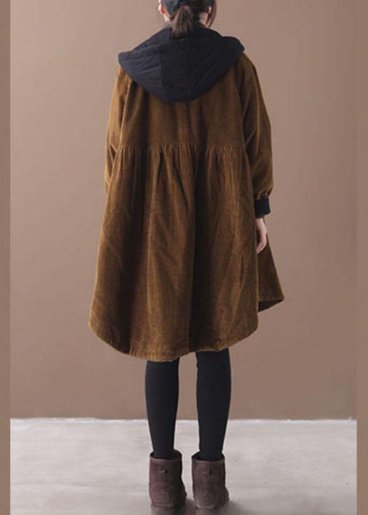 Beautiful Chocolate Patchwork Button Pockets Hoodies Outwear - Down Jackets - DYAVOR®