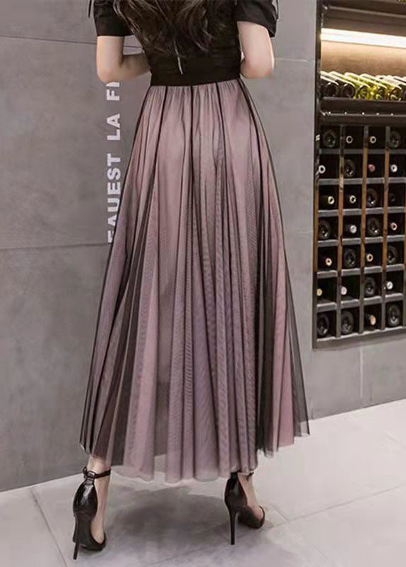 Beautiful Colorblock Wrinkled High Waist Tulle Skirts Summer - Skirts - DYAVOR®