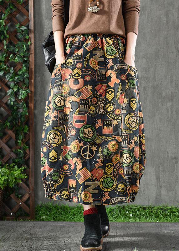 Beautiful Floral Elastic Waist Pockets Denim Skirts - Skirts - DYAVOR®