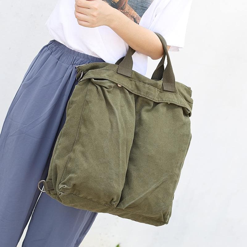 Beautiful For Women Casual green Canvas Square Backpack - - DYAVOR®