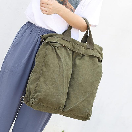 Beautiful For Women Casual green Canvas Square Backpack -  - DYAVOR®