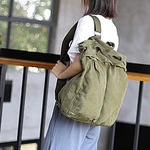 Beautiful For Women Casual green Canvas Square Backpack - - DYAVOR®