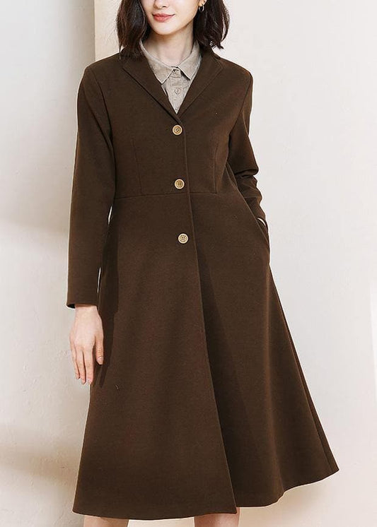 Beautiful chocolate Plus Size trench coat pattern big hem spring women coats -  - DYAVOR®