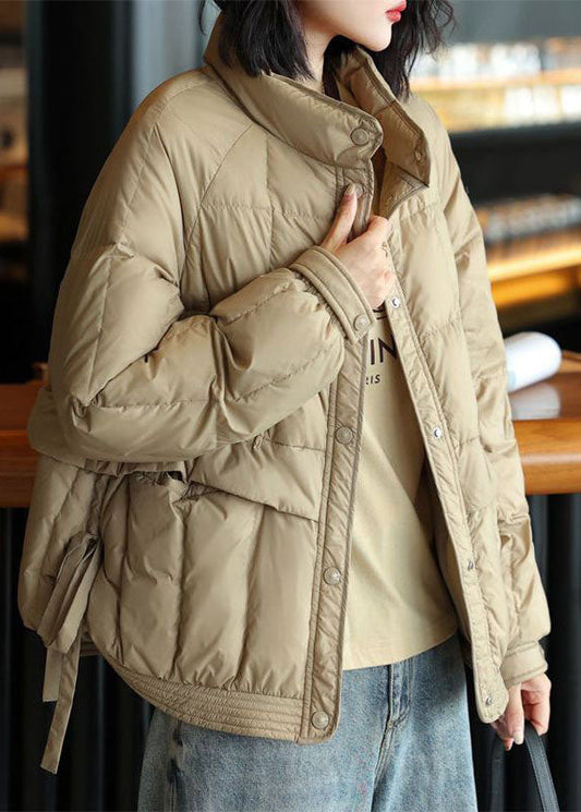 Beige Duck Down Canada Goose Jacket Side Open Oversized Winter - Down Jackets - DYAVOR®
