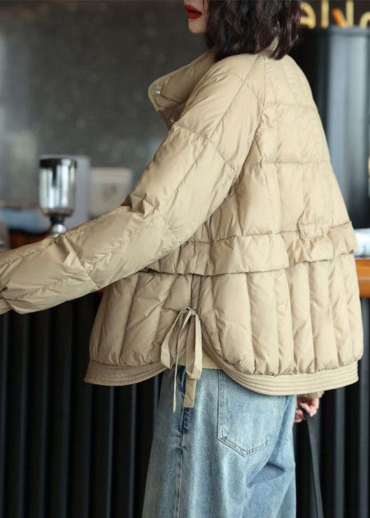 Beige Duck Down Canada Goose Jacket Side Open Oversized Winter - Down Jackets - DYAVOR®