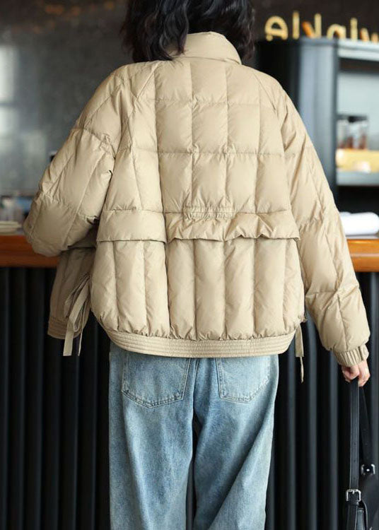 Beige Duck Down Canada Goose Jacket Side Open Oversized Winter - Down Jackets - DYAVOR®