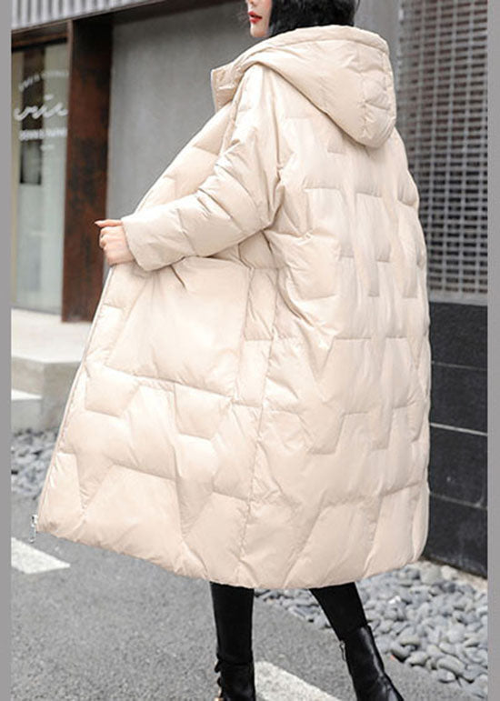 Beige warm Duck Down coat Zip Up Winter - Down Jackets - DYAVOR®