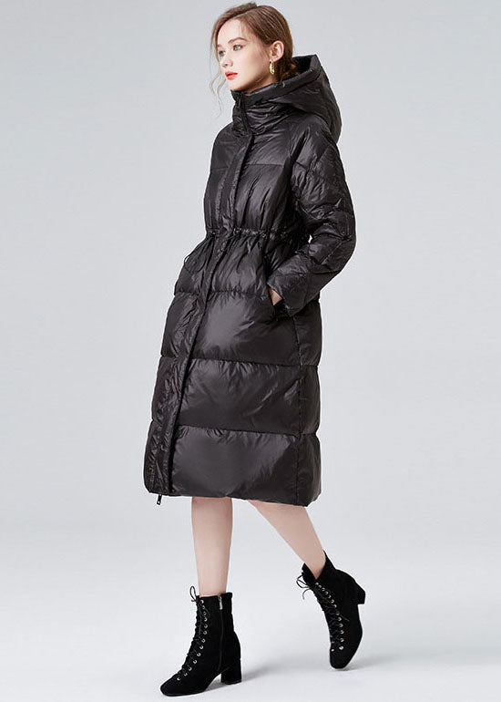 Black Duck Down Cinch Coats In Winter Hooded Drawstring Winter - Down Jackets - DYAVOR®