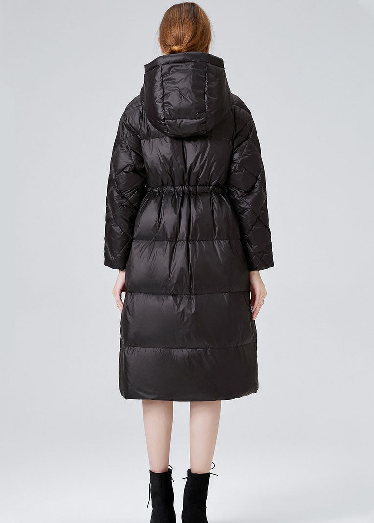 Black Duck Down Cinch Coats In Winter Hooded Drawstring Winter - Down Jackets - DYAVOR®