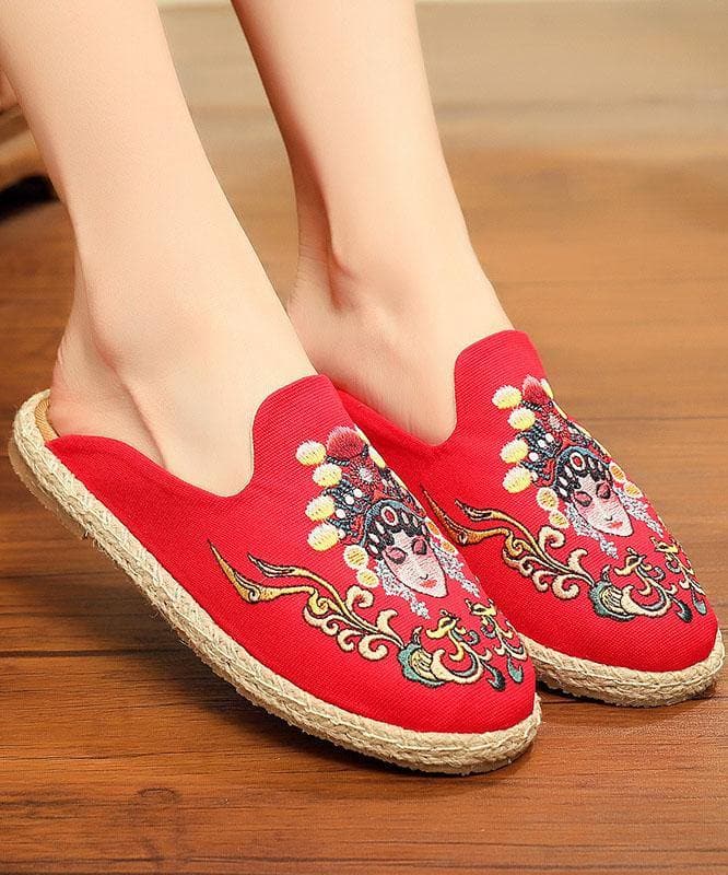 Black Embroideried Slippers Shoes - Slide Sandals - DYAVOR®