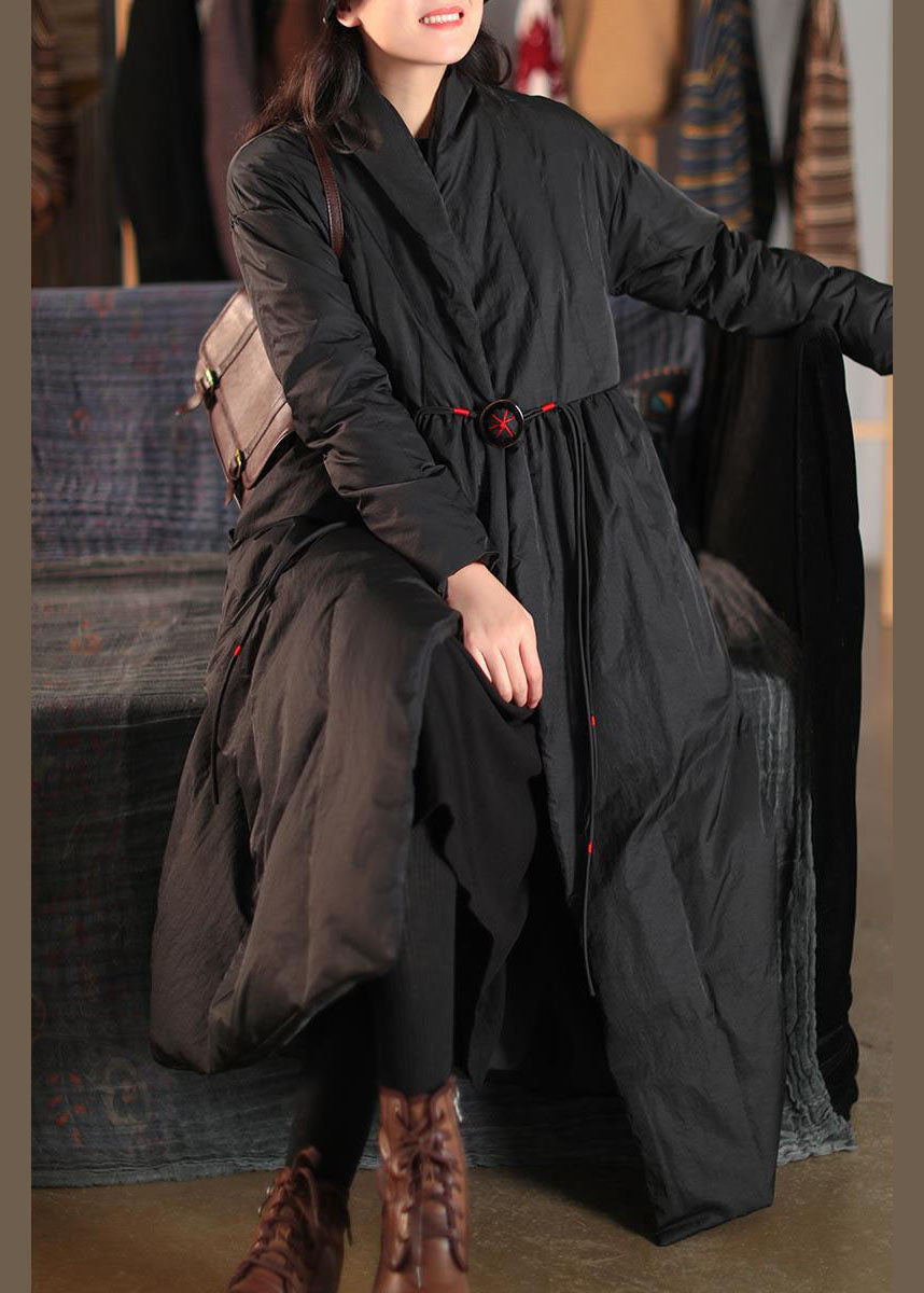 Black Pockets Duck Down Women Witner Coats Stand Collar Button Winter - Down Jackets - DYAVOR®