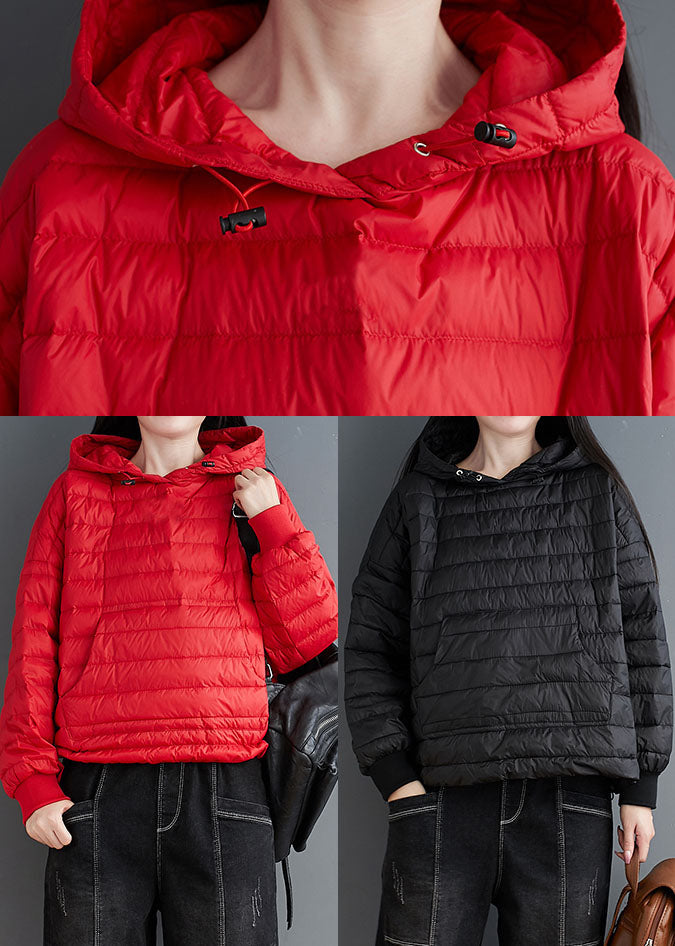Black drawstring Fine Cotton Filled Jackets Hooded Winter - Down Jackets - DYAVOR®