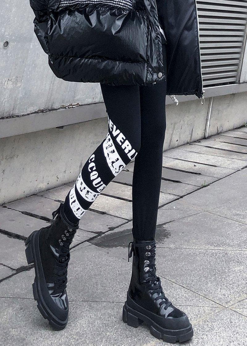 Black leggings female winter large size high waist  nine points feet pants women -  - DYAVOR®