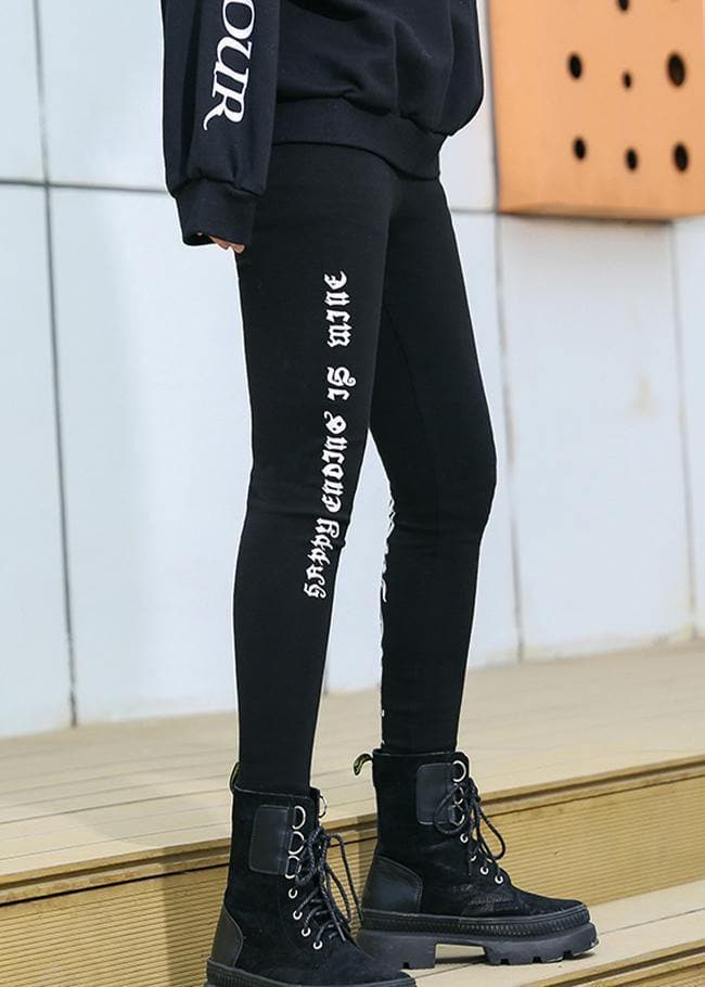 Black leggings female winter large size high waist nine points feet pants women - - DYAVOR®