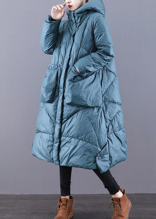 Blue Casual Duck Down Down Coat Zip Up Winter - Down Jackets - DYAVOR®