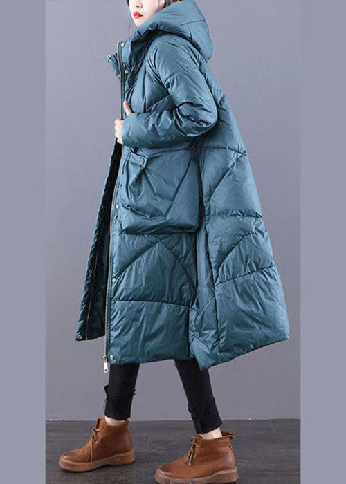 Blue Casual Duck Down Down Coat Zip Up Winter - Down Jackets - DYAVOR®