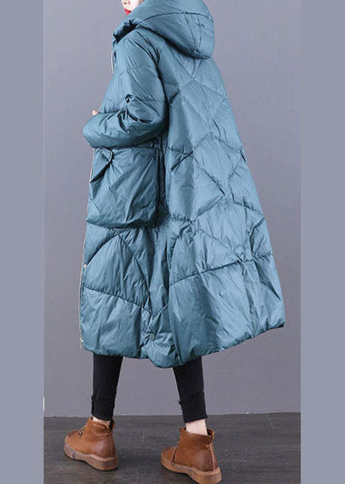 Blue Casual Duck Down Down Coat Zip Up Winter - Down Jackets - DYAVOR®
