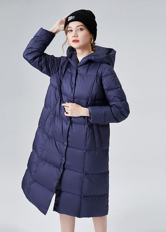 Blue Warm Duck Down Puffers Jackets Hooded Winter - Down Jackets - DYAVOR®