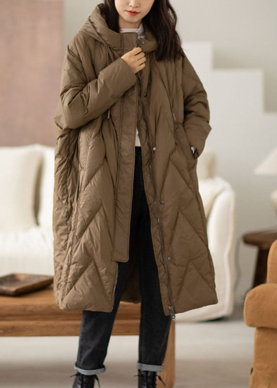 Bohemian Chocolate Hooded fashion Duck Down coat Winter - Down Jackets - DYAVOR®