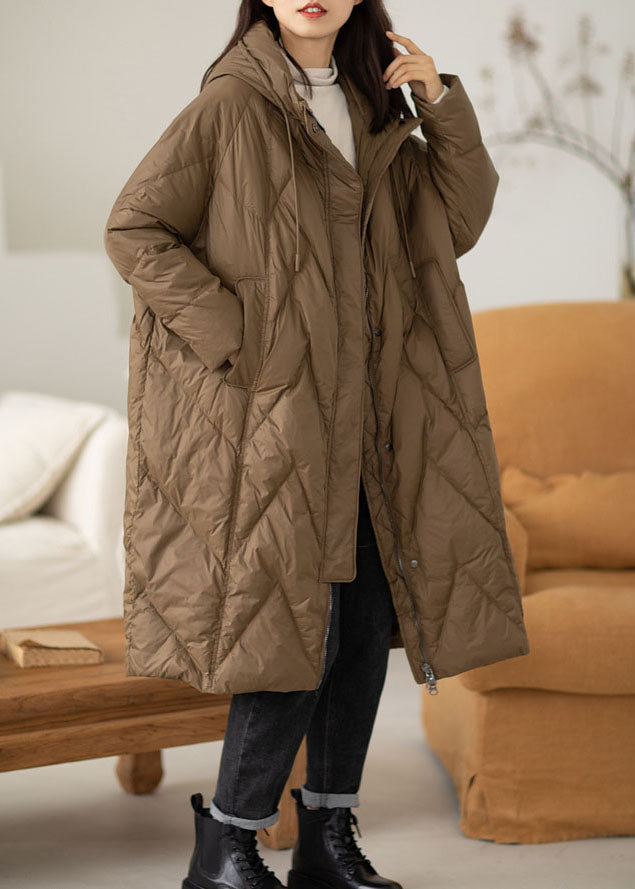 Bohemian Chocolate Hooded fashion Duck Down coat Winter - Down Jackets - DYAVOR®
