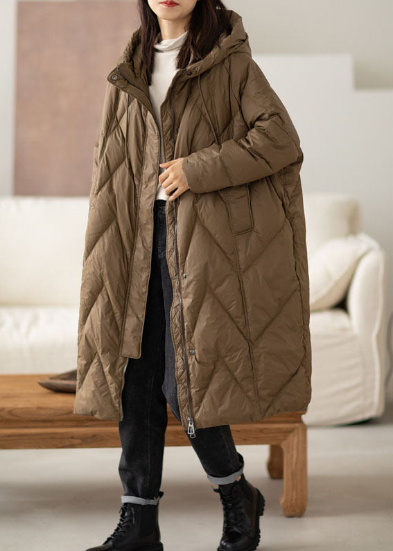 Bohemian Chocolate Hooded fashion Duck Down coat Winter - Down Jackets - DYAVOR®