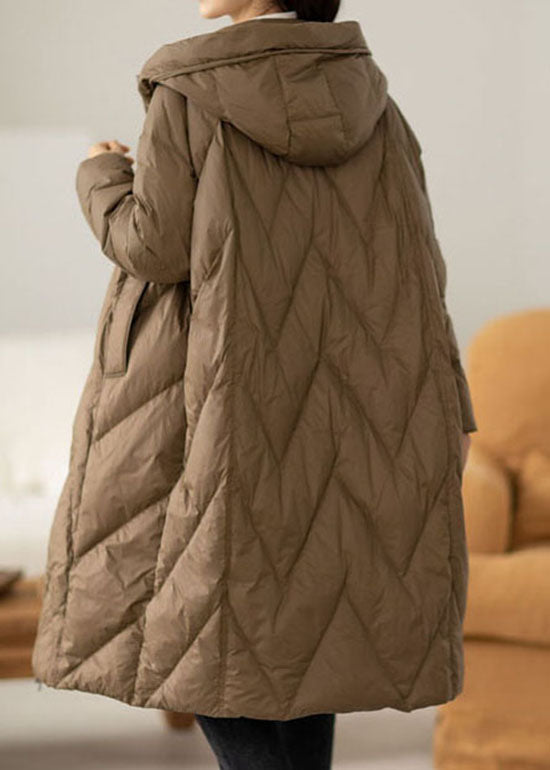 Bohemian Chocolate Hooded fashion Duck Down coat Winter - Down Jackets - DYAVOR®