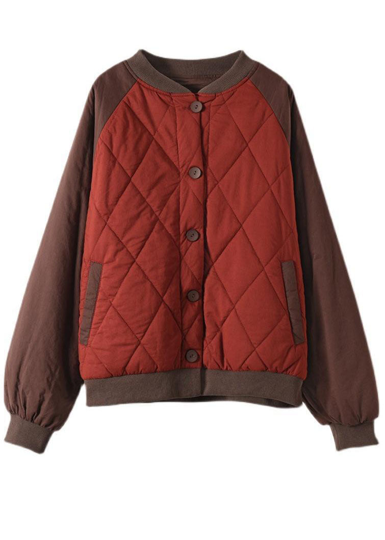 Bohemian Red Oversized Patchwork Fine Cotton Filled Jackets Winter - Down Jackets - DYAVOR®