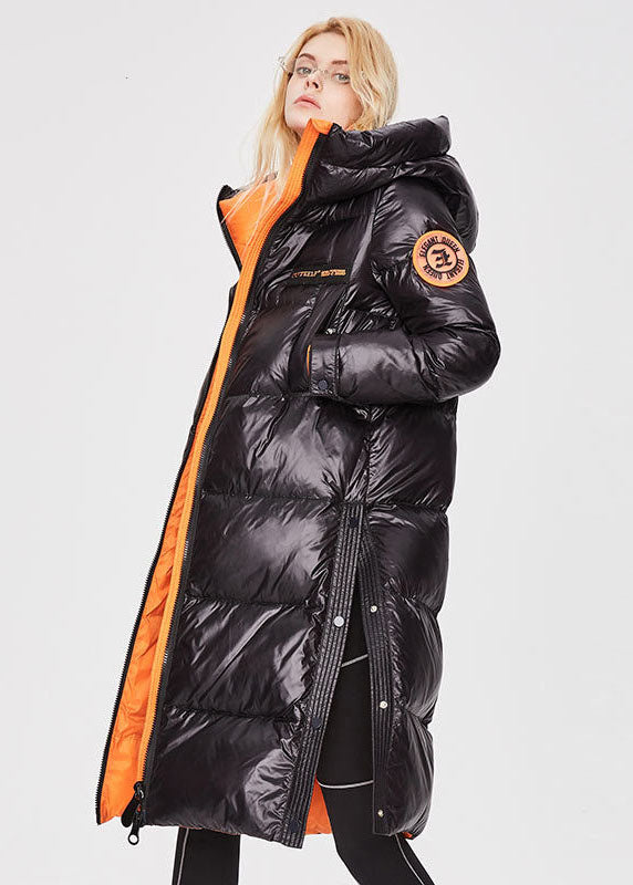 Bohemian Silvery Stand Collar Zip Up Side Open Duck Down Winter Lengthen Coats - Down Jackets - DYAVOR®