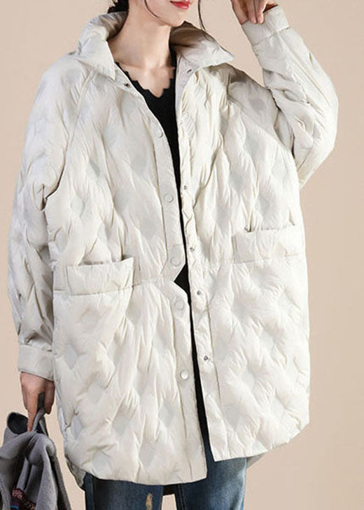 Boho Beige Pockets Patchwork Casual Winter Duck Down Jackets - Down Jackets - DYAVOR®