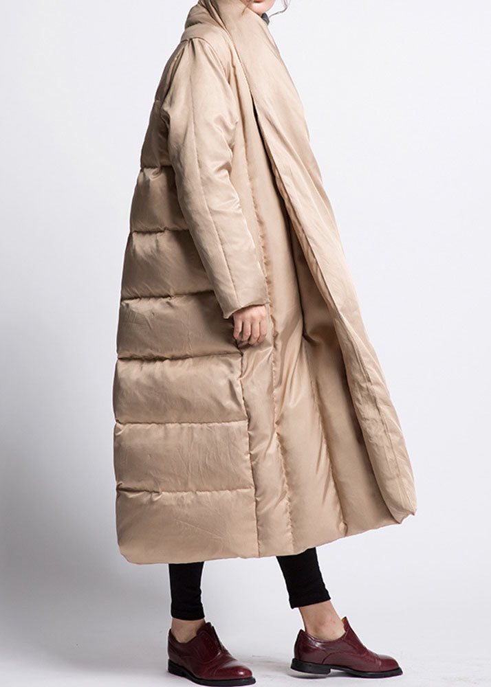 Boho Black Bow Pockets Thick Loose Winter Duck Down Coat - Down Jackets - DYAVOR®