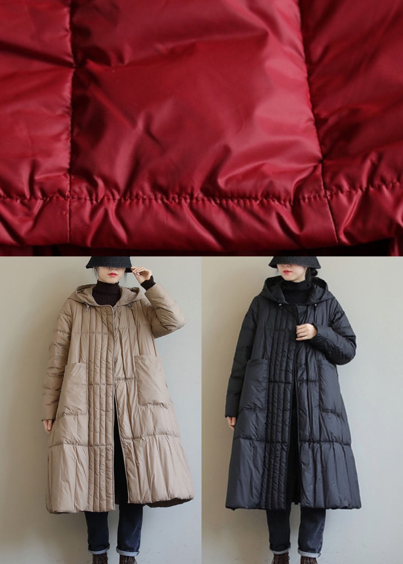 Boho Black fashion Loose Pockets Winter down coat - Down Jackets - DYAVOR®