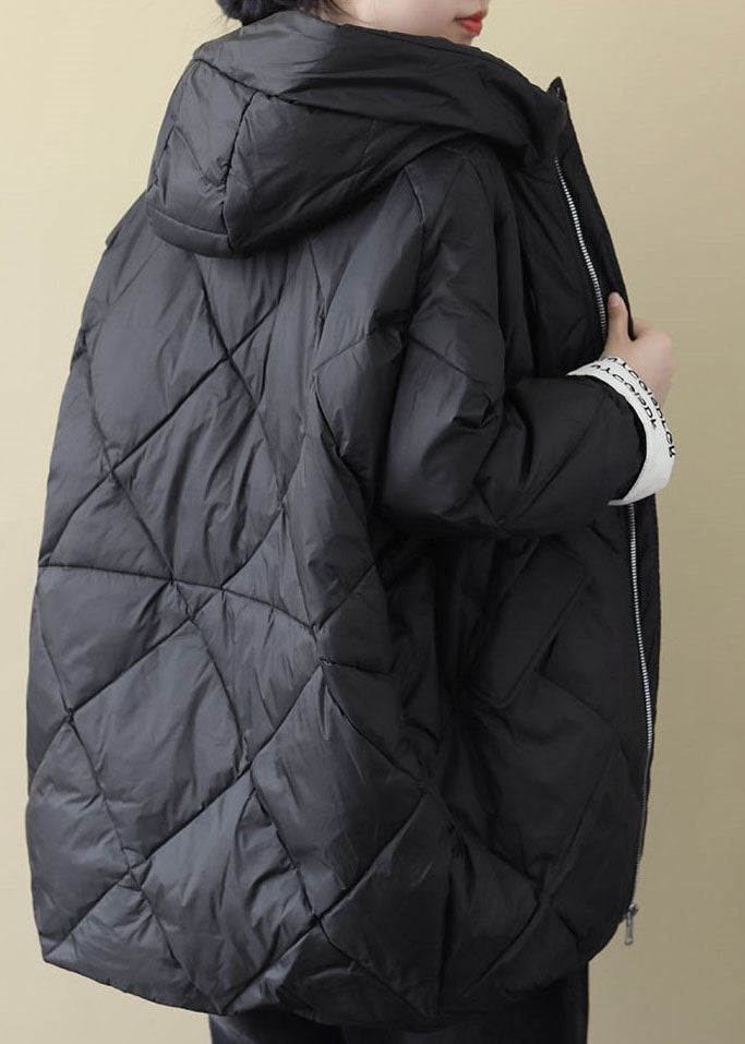 Boho Black Long Puffer Jackets Plus Size Winter Warm Cotton Blend Coats - Down Jackets - DYAVOR®