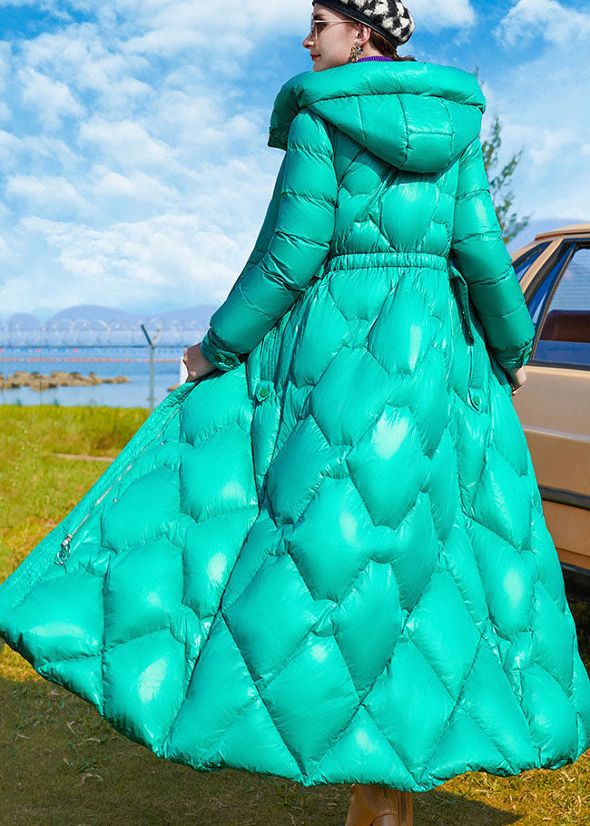 Boho Green Zip Up Hooded Thick Duck Down Winter Coats Winter - Down Jackets - DYAVOR®