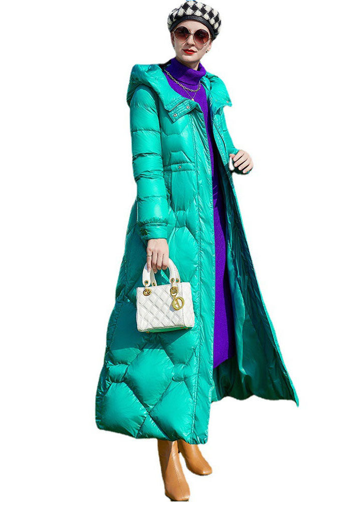 Boho Green Zip Up Hooded Thick Duck Down Winter Coats Winter - Down Jackets - DYAVOR®
