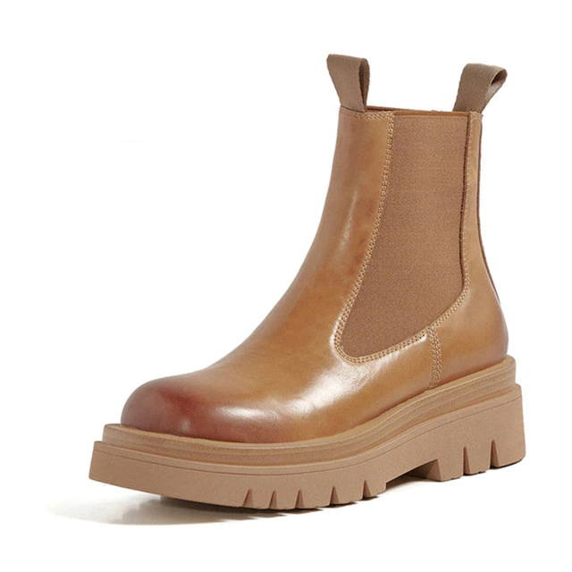 Borja Women's Leather Platform Boots - Boots - DYAVOR®